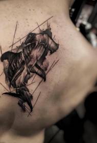 убава црна личност тетоважа шема на ајкула
