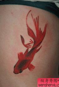 padrão de tatuagem de peixinho de menina estilo de tinta de cintura pequena 72573 - padrão de tatuagem de cor de rosa de cintura de menina
