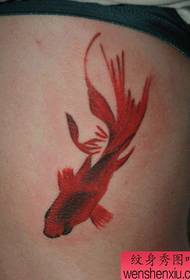 modello di tatuaggio piccolo pesce rosso stile inchiostro a vita ragazza 72573 - modello di tatuaggio rosa colore della vita della ragazza