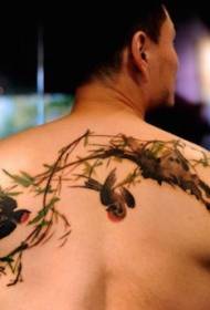 launi mai kyau na hakika haɗiyen reshen twig tattoo