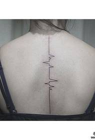 meninas de volta linhas de ECG pequena tatuagem fresca padrão