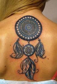 indietro modello di tatuaggio acchiappasogni spettacolare personalità di colore spettacolare