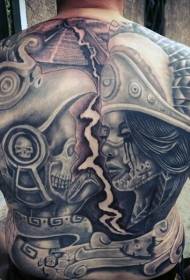 назад древен маите племенни тема тема татуировка
