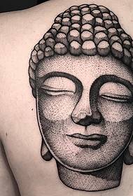 tillbaka Buddha huvud sten tatuering tatuering mönster