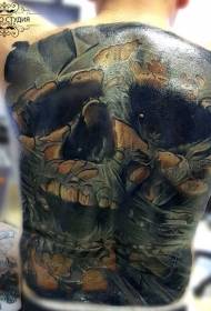 цвят на гърба тайнствен череп голяма площ модел татуировка