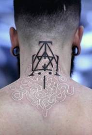 задняя волшебная белая змея с черным символом татуировки