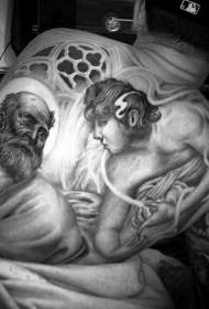 modello tatuaggio grande carattere religioso posteriore
