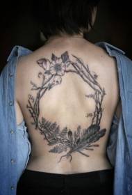 späť divoké kvetinové rastliny Tetovanie