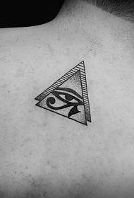 back geometry point eye line tattoo pattern