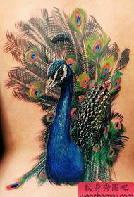 ren mak tatoo: bote ren koulè Peacock modèl tatoo