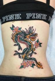 Modello di tatuaggio drago volante modello di tatuaggio drago posteriore ragazza