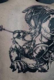 retro modello di tatuaggio cavaliere medievale europeo e americano bianco e nero