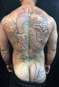 tato kembali Naga boy full back gambar tato naga hitam