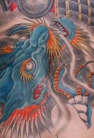 струк плави азијски змај тетоважа узорак