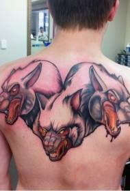 takaisin kuva tyyli viileä helvetti koira tatuointi malli