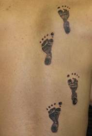costura tatuado de pegadas do bebé