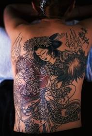 corak deui menyan gaya tarian geisha tattoo