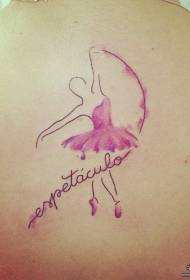 Back Dance Girl Small Fresh Tattoo Pattern