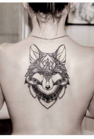 rov qab Zoo nkauj dub kab fantasy wolf tattoo txawv