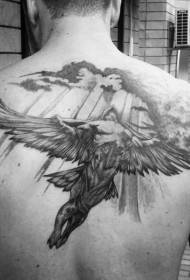 I tua atu e rere ana te tauira tattoo Icarus hina