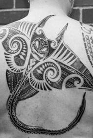 Ryg sort polynesisk smykker personlig tatoveringsmønster