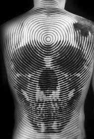 indietro spettacolare linea stile combinazione tatuaggio tatuaggio modello