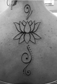 mbrapa modelin e tatuazhit të linjës së vogël të lotusit të freskët