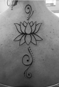 retour petit motif de tatouage de ligne de lotus frais