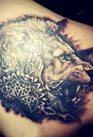 Առյուծի գլուխը Tattoo Boy Back Lion Head Tattoo Նկար 72843-գրական ծաղկային դաջվածքի աղջիկ, ետին ծաղիկների դաջվածքի նկար