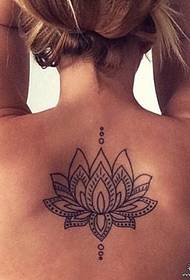 ženské a evropské zadní marnost linie tetování vzor