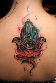 back Fatima's hands flower eyes splash ink tattoo pattern