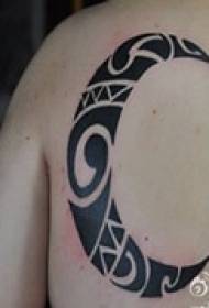 totem moon back tattoo