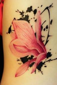 tillbaka rosa söt blomma tatuering mönster