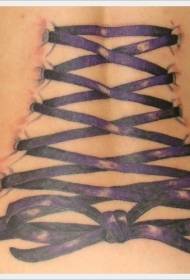 indietro Modello di tatuaggio con fiocco in fiocco dipinto in 3D