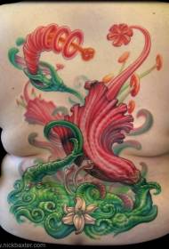 back back fantasy style pua color tattoo