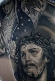 Yesus lan ndedonga pola agama agama ireng lan wanita ing Tato lan putih