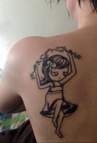 dibuixos de tatuatges de dibuixos animats nois de l'esquena de tatuatges negres dibuixos de tatuatges de dibuixos animats cute tatuatge de patrons de tatuatge de flors 72880-flors