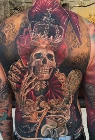 Zréck grujheleg Faarfschädel Queen Tattoo Muster