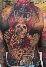 Modello di tatuaggio della regina del cranio di colore inquietante posteriore