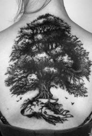 rov qab European thiab Asmeskas qhov tseeb tsob ntoo thiab tes tattoo txawv