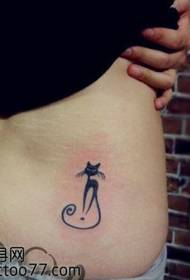 ຄວາມງາມແອວແອວ totem ຮູບແບບ tattoo cat