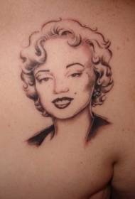 alte Schoo zréck schwaarz a wäiss Läch Marilyn Monroe Tattoo Muster