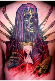 back painted bloody death tattoo pattern