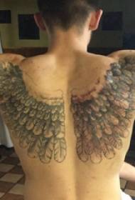 Tattoo stražnja krila dječaci leđa crna siva krila tetovaža slike