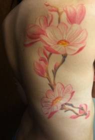 volta natural cor-de-rosa flor tatuagem padrão