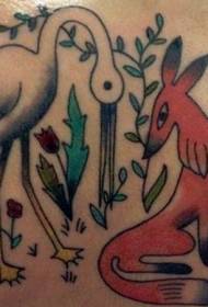 Back Simple Painted Various Animal Plant Tattoo Patterns