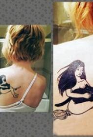 meitene raksturs tetovējums raksts meitene atpakaļ meitene raksturs tetovējums modelis