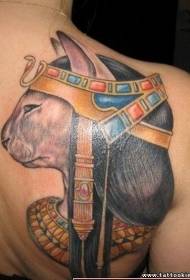nuevo patrón de tatuaje de gato egipcio de color increíble