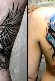 Tsarin ruwa mai launi na Cheshire cat tattoo tattoo