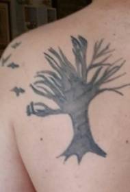 树纹身 男生背部树图腾纹身图片